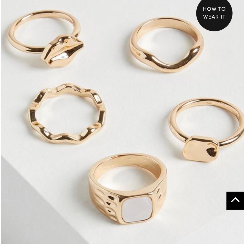 TORRID HAMMERED METAL PEARL RING SET SIZE 11